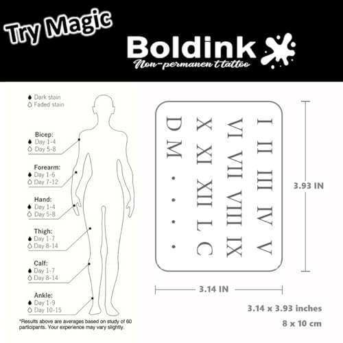 Boldink Realistic Temporary Tattoos - 15 Days Waterproof