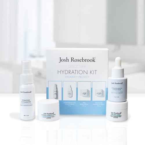 Josh Rosebrook Hydration Kit - Hydrate + Protect - Hydrating Accelerator 30mL, Hydration Boost Concentrate 15mL, Vital Balm Cream 10mL, Advanced Hydration Mask 10mL - Travel Size Skin Care Set