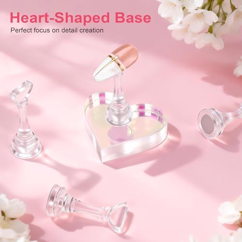 Magnetic Nail Art Stand Set with Holders & Adhesive Tape