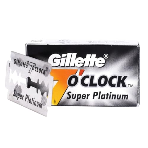 100 7 O'clock Super Platinum Double Edge Safety Razor Blades (20x5) - AKA 7'Oclock Black - Premium Blades on Display Card