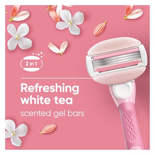 Venus ComfortGlide Women's Razor Refills with Shave Gel Bars - 4 Count
