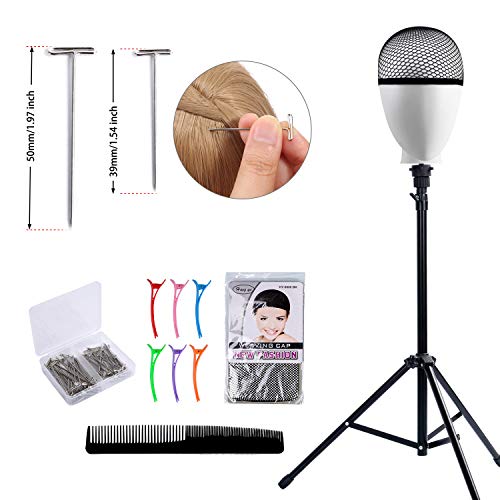 Klvied Adjustable Wig Stand Tripod 34-51 Inches with Accessories