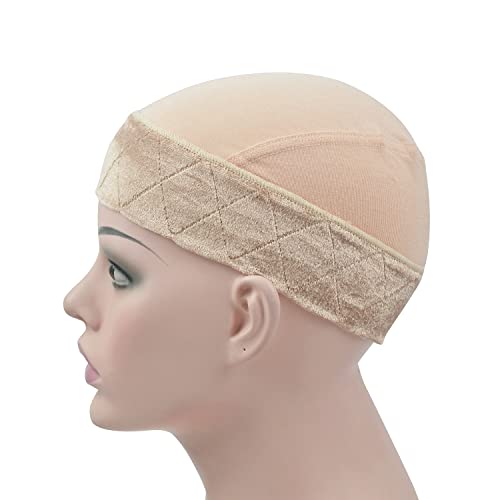 Wig Grip Cap for Women Wig Grip bands with Cap 2-in-1 Adjustable Comfortable Wigs Cap for Lace Front Wig (Beige)