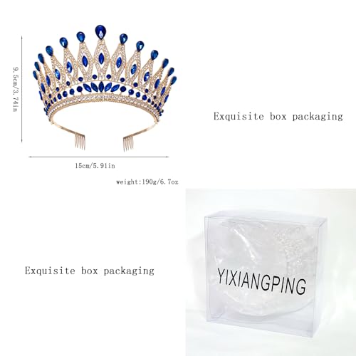 Rhinestone Wedding Tiara Crown for Women with Combs