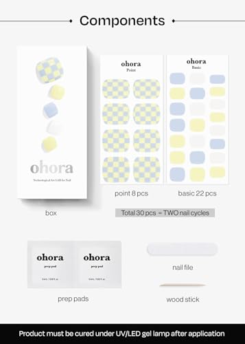 ohora Semi-Cured Gel Nail Strips 30pc Marble Soda