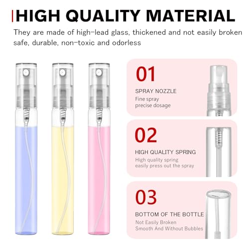 40 Pack Mini Refillable Glass Spray Bottles 10ml - Leak Proof Atomizers for Perfume & Essential Oils