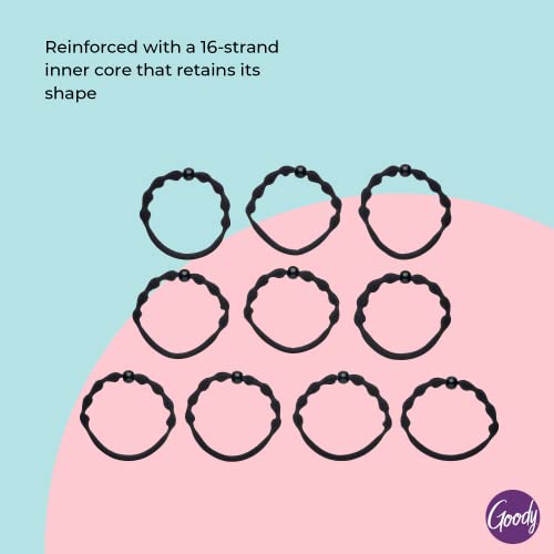 Goody Forever Ouchless Elastic Fine_Hair Tie, Black - 4MM for Fine_Hair - Hair_Accessories for_Women and Girls - Perfect for_Long Lasting Braids, Ponytails and More- 10 Count (Pack of 2)