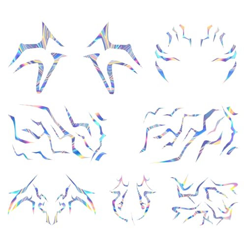 8 Pcs Holographic Temporary Tattoo Stickers for Cosplay