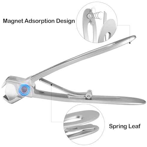 Nail Clippers with Full Catcher, Professional Anti Splash Nail Clipper for Men & Women, Wide Jaw Toenail Clippers for Seniors Thick Nails, Adult Toe Nail Clipper Fingernail Cutter Catch All Clippings