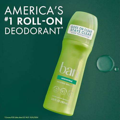Invisible Roll-On Antiperspirant Deodorant, Unscented, 2-Pack
