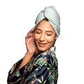 KISMETICS Hair Plopping Towel - Cotton Blend Moisture Wrap - Sage