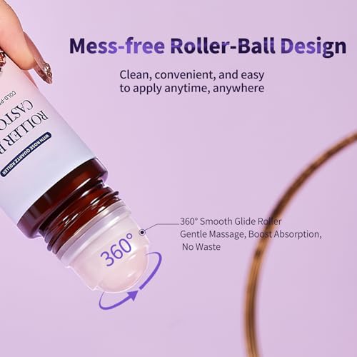 Rose Quartz Castor Oil Roller - Cold-Pressed, 1.7 fl oz