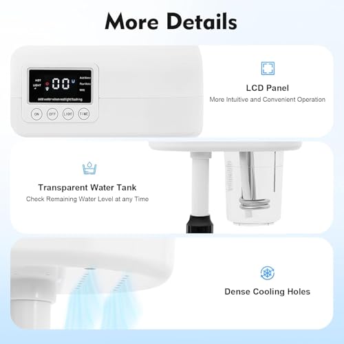Professional Facial Steamer, Hot Mist Spray & Ozone, LCD Touch Screen & Timer Function, 600CC Large Capcity Water Jag, SPA at Home, White