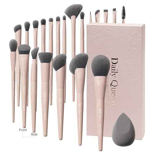 20pcs Pink Essential Makeup Brush Set Professional Powder Concealers Eye shadows Blush Eyeliner Eyebrow Contour Eye blending foundation kit (20pcs brush set)
