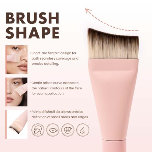 Momo's Workshop Rosy Reverie Trio Makeup Brush and Sponge Set?Satin Rose Edition 3-Piece Kit for Foundation and Powder&Fish Tail Brush, Flat Blending Sponge & Velour Powder Puff for a Flawless Finish