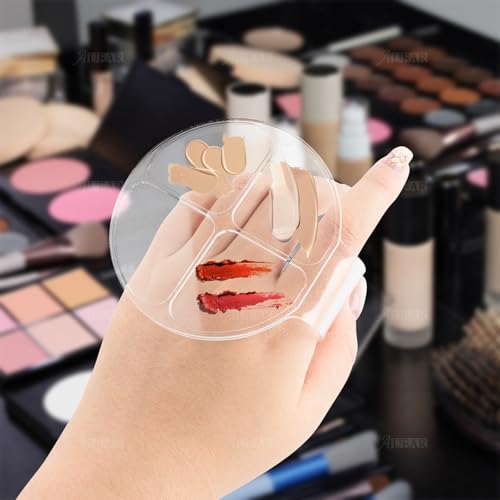 2 Pack Acrylic Makeup Mixing Palette with Stainless Steel Spatula
