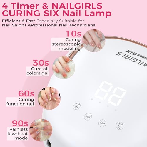 NAILGIRLS Professional UV Nail Lamp with 4 Timer Settings for Gel Nails & Salon Use
