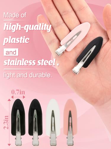 No Crease Hair Clips for Women, 8-Piece Set (Black, White, Pink)