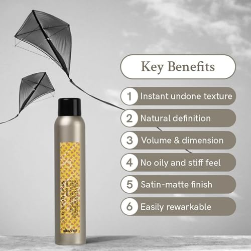 Davines This Is A Dry Wax Finishing Spray, Strong Hold Texture & Definition - Creates Satin-Matte Texture & Separates Strands without Stiffness, 6.76 Fl Oz