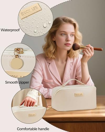 Travel Makeup Bag Waterproof PU Leather Large Capacity