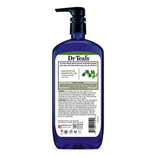 Dr Teal's Body Wash with Pure Epsom Salt, Lavender & Eucalyptus, 24 fl oz (Pack of 2)