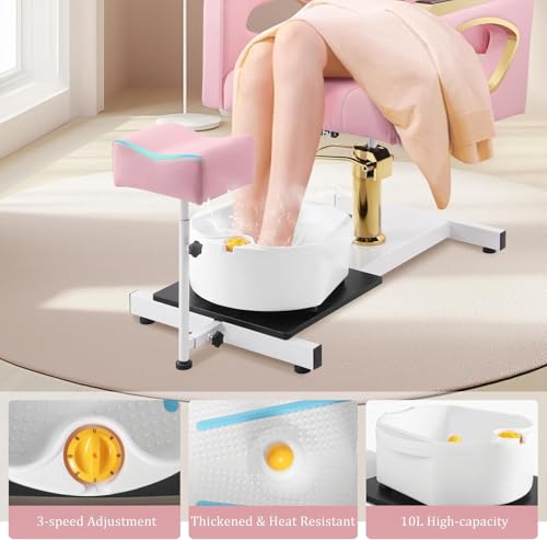 Pink Pedicure Chair with Foot Spa | No Plumbing