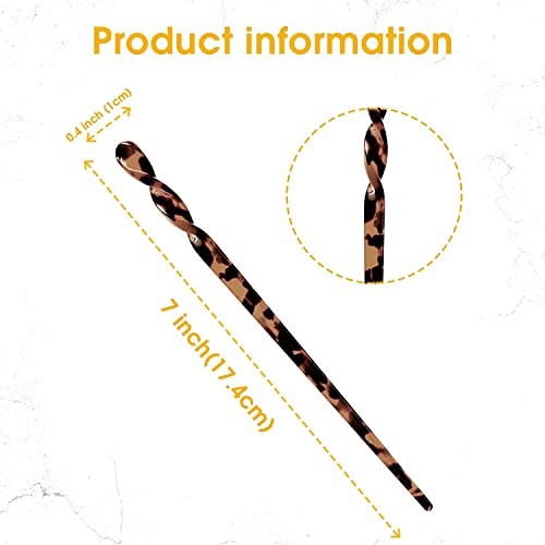 Tortoise Shell Hair Sticks - 10 Piece Acetate Hairpin Set