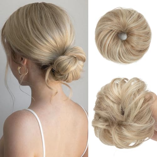 Small Messy Bun Hair Piece for Thin Hair - Lightweight Curly Updo