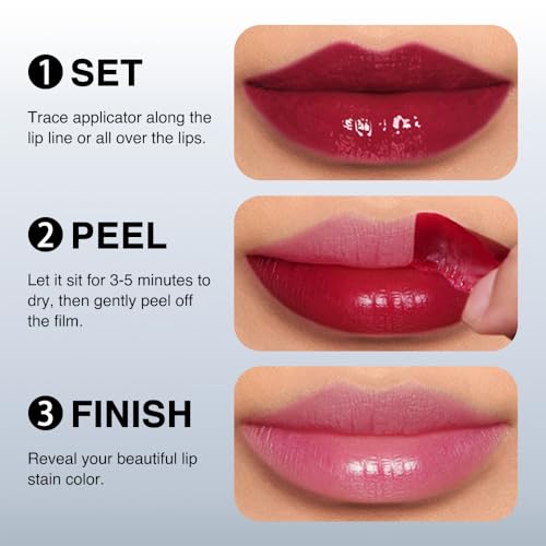 FeiCuiYun Pink Peel-Off Matte Lip Stain & Lip Liner - Long Lasting Waterproof