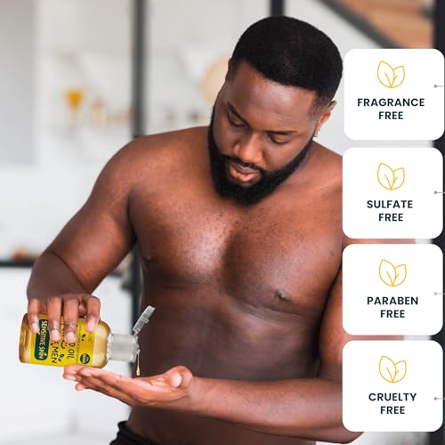 Beard Oil for Black Men with Sensitive Skin - Non Comedogenic Beard Oil - Safe for Acne Prone Skin - Unscented, Soothing, Natural, Lightweight and Non Greasy 2oz