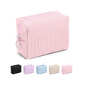 MAGEFY Small Corduroy Makeup Bag - Portable Cosmetic Pouch