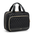 MDODO Black Hanging Toiletry Bag for Women Travel Organizer with 5 Compartments