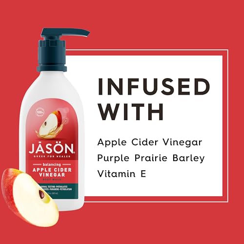 JASON Apple Cider Vinegar Balancing Body Wash, For Gentle Feeling Clean, 30 Fluid Ounces