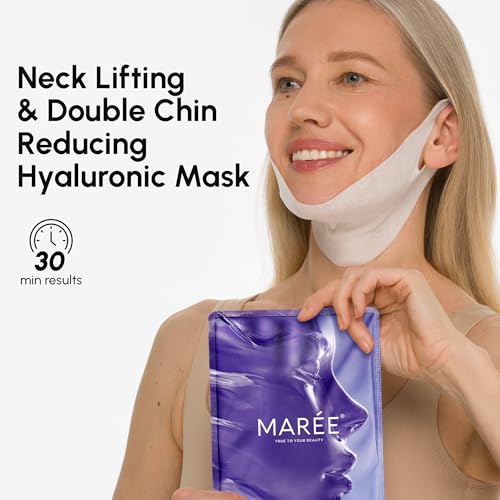 MAREE V Line Lifting Mask with Hyaluronic Acid ? Deep Collagen Face Mask for Women ? Jawline Shaper Facial Masks with Retinol ? Tightening & Firming Neck Lift Tape ? Double Chin Strap for Face Lift