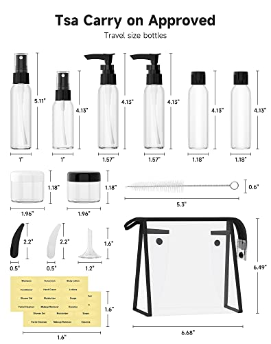 Morfone TSA Approved Travel Bottle Kit - Leak Proof Toiletry Set