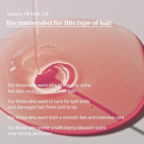 BnD Blooming Sakura Hair Oil - Lightweight Leave-in Treatment 80ml