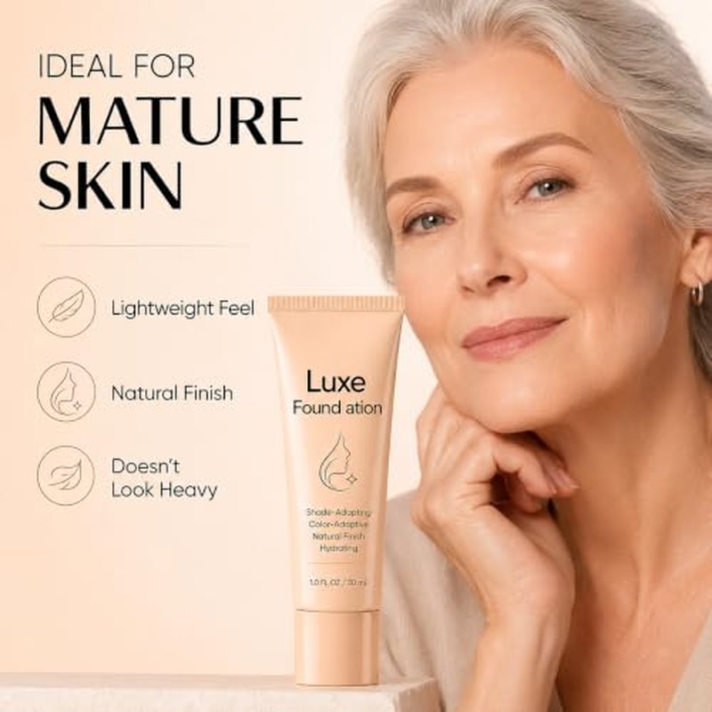 Color Changing Foundation for Mature Skin with Hyaluronic Acid