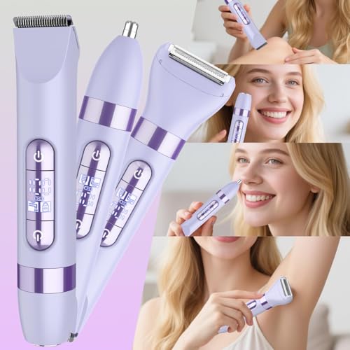 4-in-1 Women's Electric Razor | Dual-Head Waterproof Trimmer