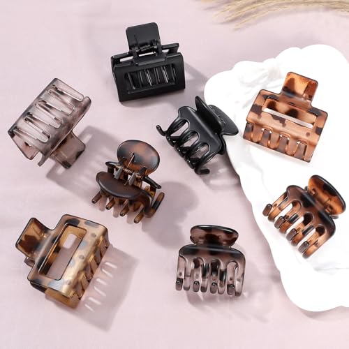 Small Claw Clips for Thin Hair, 8 Pack Mixed Styles