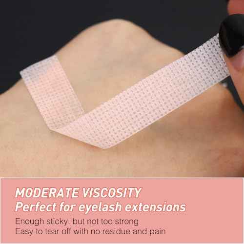 Lash Tape for Eyelash Extensions - Silicone Gel Eyelash Tape Eyelash Extension Tape for Sensitive Skin Pain Free Removal Breathable Micro Eyelash Extension Supplies£¨0.49in x 3.94yd£¬5Rolls Pink£©