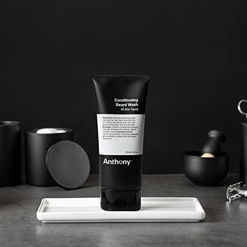 Anthony Conditioning Beard Wash, 6 Fl Oz, Contains Botanical and Rosemary Extracts, Black Currant and Coconut Oils, Cleanses, Hydrates, Softens, and Detangles Beard Hair