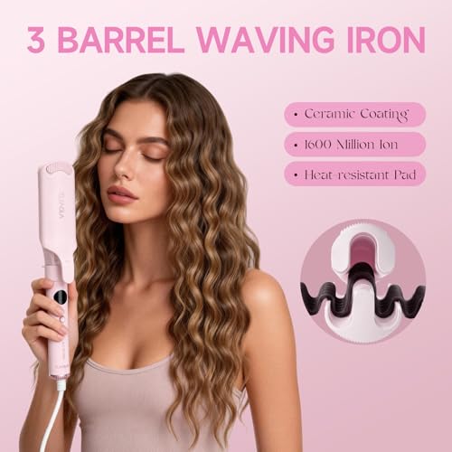 TSUYAGLA 5-in-1 Curling Iron Set with Airflow Cooling & Ceramic Barrels