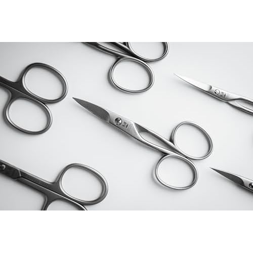 NN Knives Nail Scissors - Left-Handed, Premium European Stainless Steel, Curved Design for Precise and Comfortable Nail Trimming - Professional-Grade Scissors for Meticulous Grooming Tasks, NN-1214-B