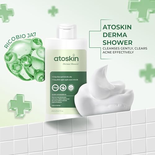 Atoskin Derma Shower ? Herbal Body Cleanser for Oily & Acne-Prone Skin, with Rosemary & 7 Botanical Extracts (9.47 oz)