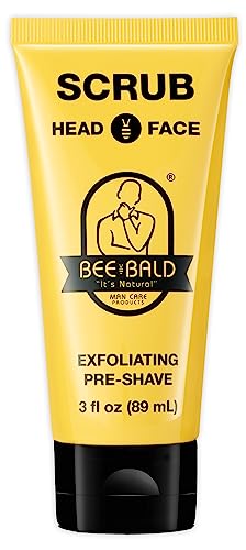 BEE BALD SCRUB Exfoliating Pre-Shave deep cleans & removes pore clogging dirt, oil & dry, flaky skin. Prepares skin for a ‘super close shave’ leaving it ‘smoother than a baby's behind' 3 Fl Oz