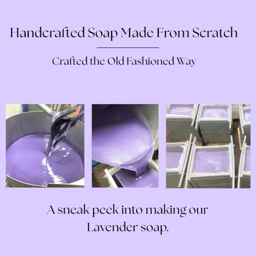 Lavender and Goats Milk Soap Bar. Natural Lavender Soap with Organic Shea Butter & Pure Essential Oils. Gentle for Face and Body. For Men, Women & Teens. Handmade in USA. 4.5 oz Bar.