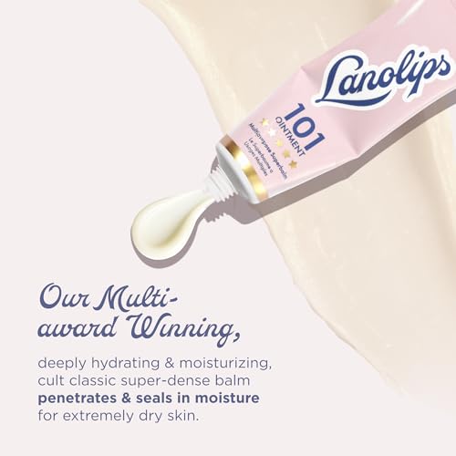 Lanolips 101 Ointment - Lanolin Lip Balm for Smooth, Hydrated & Healthy Lips - Multipurpose Lip Ointment with Lanolin Oil for Dry Lips, Cuticles & More - Original Superbalm (0.52 oz)