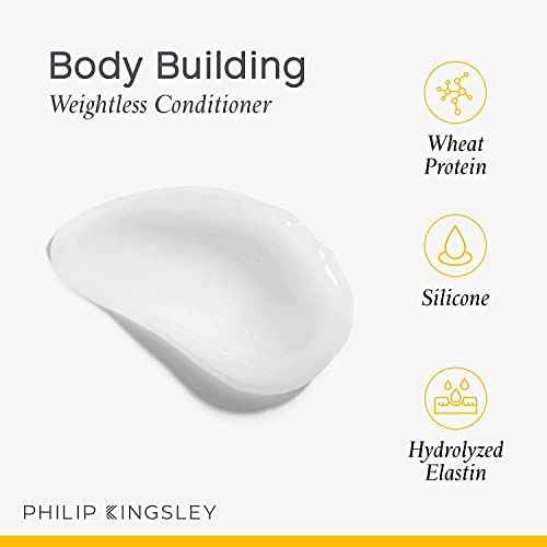 PHILIP KINGSLEY | Body Building Weightless Conditioner | Volumizing Conditioner for Fine, Limp, Flat, Flyaway Short Hair | Hydrates, Thickens, Lifts and Adds Volume and Shine | 2.53oz