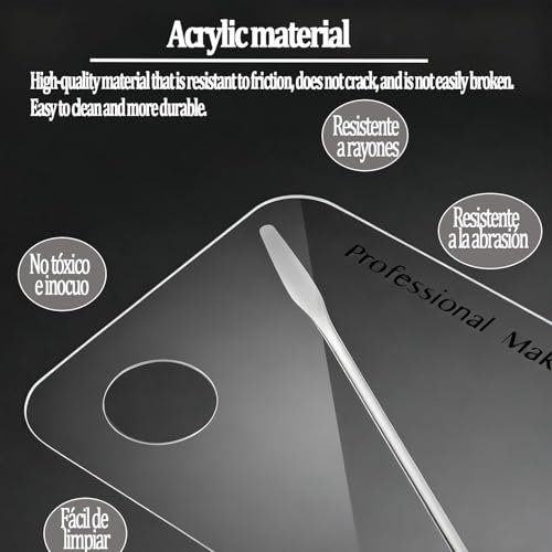 Makeup Palette with Spatula, Rotekt Clear Acrylic Nail Art Cosmetic