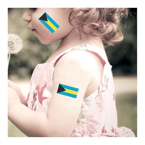 30 Bahamas Flag Temporary Tattoos for Fans & Sports Events